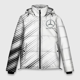 Мужская зимняя куртка 3D с принтом [Mercedes Benz]   White в Курске, верх — 100% полиэстер; подкладка — 100% полиэстер; утеплитель — 100% полиэстер | длина ниже бедра, свободный силуэт Оверсайз. Есть воротник-стойка, отстегивающийся капюшон и ветрозащитная планка. 

Боковые карманы с листочкой на кнопках и внутренний карман на молнии. | Тематика изображения на принте: amg | mercedes | mercedesamg gt | sport | амг | мерседес | мерседесбенц амг | спорт