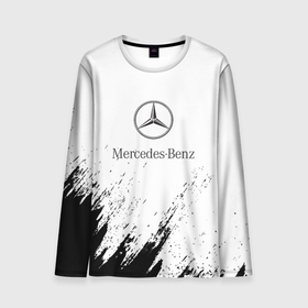 Мужской лонгслив 3D с принтом [Mercedes Benz]   White texture в Новосибирске, 100% полиэстер | длинные рукава, круглый вырез горловины, полуприлегающий силуэт | amg | mercedes | mercedesamg gt | sport | амг | мерседес | мерседесбенц амг | спорт