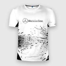 Мужская футболка 3D Slim с принтом [Mercedes Benz]   Брызги в Санкт-Петербурге, 100% полиэстер с улучшенными характеристиками | приталенный силуэт, круглая горловина, широкие плечи, сужается к линии бедра | amg | mercedes | mercedesamg gt | sport | амг | мерседес | мерседесбенц амг | спорт