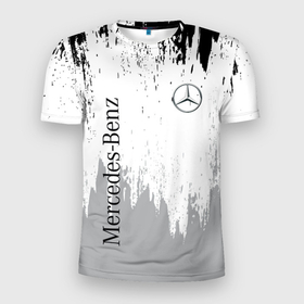 Мужская футболка 3D Slim с принтом [Mercedes Benz]   Текстура в Екатеринбурге, 100% полиэстер с улучшенными характеристиками | приталенный силуэт, круглая горловина, широкие плечи, сужается к линии бедра | amg | mercedes | mercedesamg gt | sport | амг | мерседес | мерседесбенц амг | спорт