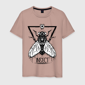 Мужская футболка хлопок с принтом Fly  Diamond в Тюмени, 100% хлопок | прямой крой, круглый вырез горловины, длина до линии бедер, слегка спущенное плечо. | diamond | eye | fly | hype | triangle | wings | алмаз | глаз | крылья | муха | треугольник | хайп