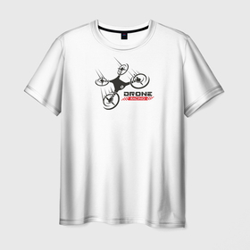 Мужская футболка 3D с принтом Drone Racing в Санкт-Петербурге, 100% полиэфир | прямой крой, круглый вырез горловины, длина до линии бедер | Тематика изображения на принте: drone racing | fpv | radio control | rc | радиоуправляемые модели