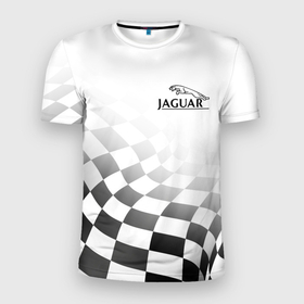 Мужская футболка 3D Slim с принтом Jaguar, Ягуар Финишный флаг в Екатеринбурге, 100% полиэстер с улучшенными характеристиками | приталенный силуэт, круглая горловина, широкие плечи, сужается к линии бедра | cars | cx17 | cx75 concept | cxf | epace | fpace | jaguar | land | r2 | r3 | r4 | r5 | rd6 | rover r1 | xkr 75 | авто | автомобиль | лого | машина | тачка | эмблема | ягуар