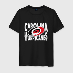 Мужская футболка хлопок с принтом Каролина Харрикейнз, Carolina Hurricanes , 100% хлопок | прямой крой, круглый вырез горловины, длина до линии бедер, слегка спущенное плечо. | Тематика изображения на принте: carolina | carolina hurricanes | hockey | hurricanes | nhl | usa | каролина | каролина харрикейнз | нхл | спорт | сша | харрикейнз | хоккей | шайба
