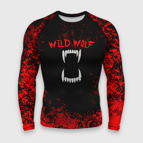 Мужской рашгард 3D с принтом Red wild wolf  Красный дикий волк в Екатеринбурге,  |  | red wild wolf | wild | wild wolf | wolf | волк | волки | дикий | дикий волк | зверь | зубы | зубы волка | клыки | клыки волка | красное | красный дикий волк | пасть | пасть волка | челюсть