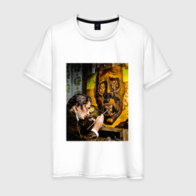 Мужская футболка хлопок с принтом The face of war DALI в Тюмени, 100% хлопок | прямой крой, круглый вырез горловины, длина до линии бедер, слегка спущенное плечо. | Тематика изображения на принте: art | dali | poster | искусство | картины