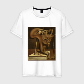 Мужская футболка хлопок с принтом PORTPAIT DALI в Тюмени, 100% хлопок | прямой крой, круглый вырез горловины, длина до линии бедер, слегка спущенное плечо. | art | dali | poster | искусство | картины | художник