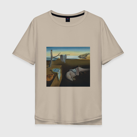 Мужская футболка хлопок Oversize с принтом Memory time DALI в Курске, 100% хлопок | свободный крой, круглый ворот, “спинка” длиннее передней части | art | dali | poster | искусство | картины | художники