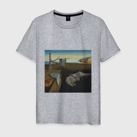Мужская футболка хлопок с принтом Memory time DALI в Санкт-Петербурге, 100% хлопок | прямой крой, круглый вырез горловины, длина до линии бедер, слегка спущенное плечо. | art | dali | poster | искусство | картины | художники