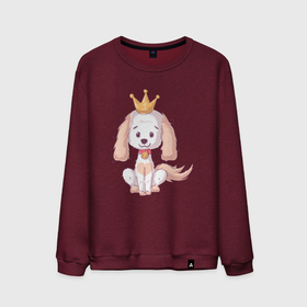 Мужской свитшот хлопок с принтом собачка с короной в Тюмени, 100% хлопок |  | Тематика изображения на принте: корона | пес | песик | собака | собачка