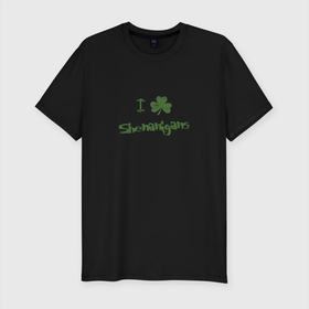 Мужская футболка хлопок Slim с принтом St Patricks Day Shenanigans в Белгороде, 92% хлопок, 8% лайкра | приталенный силуэт, круглый вырез ворота, длина до линии бедра, короткий рукав | день патрика | зеленоватый | зеленый день | зелень | ирландия | леприкон | патрик | святой патрик | трелистник | трехлистник | тровяной