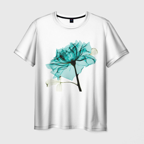 Мужская футболка 3D с принтом Сквозь свет: синий цветок в Петрозаводске, 100% полиэфир | прямой крой, круглый вырез горловины, длина до линии бедер | весна | краски природы | лето | природа | синий | цветение | цветы