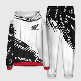 Мужской костюм 3D (с толстовкой) с принтом Honda sport pattern в Петрозаводске,  |  | honda | sport | авто | автомобиль | бренд | марка | спорт | хонда