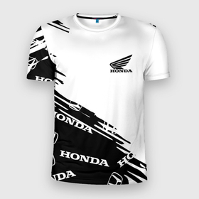 Мужская футболка 3D Slim с принтом Honda sport pattern в Белгороде, 100% полиэстер с улучшенными характеристиками | приталенный силуэт, круглая горловина, широкие плечи, сужается к линии бедра | Тематика изображения на принте: honda | sport | авто | автомобиль | бренд | марка | спорт | хонда
