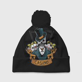 Шапка 3D c помпоном с принтом Казино (Casino) , 100% полиэстер | универсальный размер, печать по всей поверхности изделия | 777 | cards | casino | chips | flash | fortune | game | joker | luck | omaha | poker | roulette | straight | texas holdem | tournament | азарт | джокер | игра | казино | карты | масти | омаха | покер | рулетка | стрит | техасский холдэм | турнир | удача |