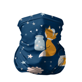 Бандана-труба 3D с принтом Спящий лисенок sleeping fox в Санкт-Петербурге, 100% полиэстер, ткань с особыми свойствами — Activecool | плотность 150‒180 г/м2; хорошо тянется, но сохраняет форму | doodle | dream fox | fox | sleeping fox | дудл | звездочка | звезды | лис | лисенок | лисята | сон | спящие зверята | спящий лисенок
