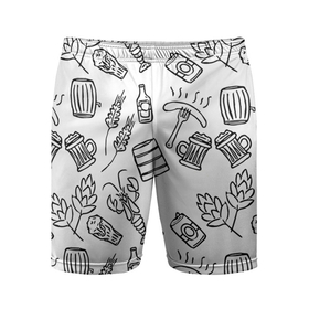 Мужские шорты спортивные с принтом Для любителя бани ,  |  | Тематика изображения на принте: банный лист | банщик | баня | вбаню | веник | для бани | паттерн | рак | сосиска