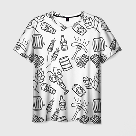 Мужская футболка 3D с принтом Для любителя бани в Петрозаводске, 100% полиэфир | прямой крой, круглый вырез горловины, длина до линии бедер | Тематика изображения на принте: банный лист | банщик | баня | вбаню | веник | для бани | паттерн | рак | сосиска