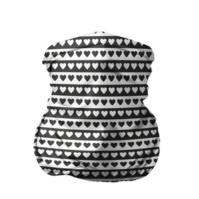 Бандана-труба 3D с принтом Черно белые сердца в Тюмени, 100% полиэстер, ткань с особыми свойствами — Activecool | плотность 150‒180 г/м2; хорошо тянется, но сохраняет форму | любовь | полосы | сердечко | сердце | черно белый