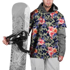 Накидка на куртку 3D с принтом Military rose в Петрозаводске, 100% полиэстер |  | милитари | паттерн | розы | текстура | узор | цветы