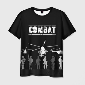 Мужская футболка 3D с принтом Combat в Новосибирске, 100% полиэфир | прямой крой, круглый вырез горловины, длина до линии бедер | combat | бой | вертолеты | война | надпись | солдаты