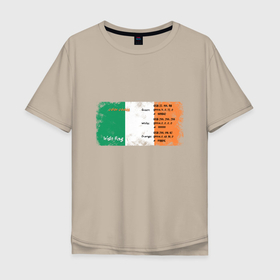 Мужская футболка хлопок Oversize с принтом Флаг Ирландии. в Тюмени, 100% хлопок | свободный крой, круглый ворот, “спинка” длиннее передней части | color codes | ireland | irish flag | города | европа | зеленый | ирландия | ирландский флаг | оранжевый | путешествие | страны | триколор | туризм | флаг