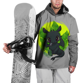 Накидка на куртку 3D с принтом малыш Беззубик в джунглях в Белгороде, 100% полиэстер |  | how to train your dragon | беззубик | дракон | как приручить дракона | ночная фурия | скандинавия