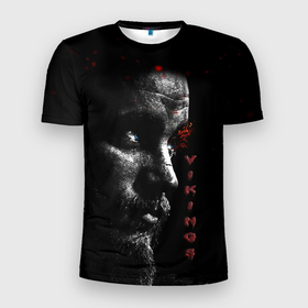 Мужская футболка 3D Slim с принтом Викинги Тревис Фиммел в Тюмени, 100% полиэстер с улучшенными характеристиками | приталенный силуэт, круглая горловина, широкие плечи, сужается к линии бедра | арт | вальхала | викинги | огонь