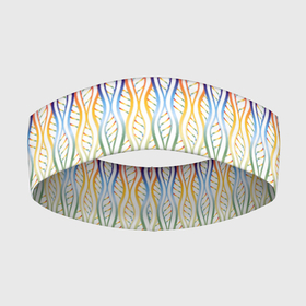Повязка на голову 3D с принтом Волнисто радужный узор в Петрозаводске,  |  | абстракция | волны | геометрия | градиент | днк | паттерн | радуга | узор | фон