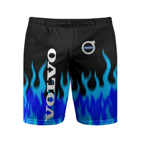 Мужские шорты спортивные с принтом Volvo размытый огонь в Курске,  |  | auto | volvo | авто | автомобиль | бренд | вольво | марка | машины