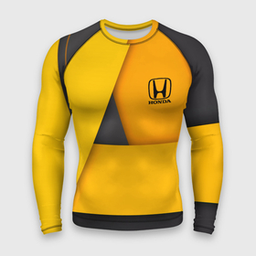 Мужской рашгард 3D с принтом [Honda]  Yellow в Курске,  |  | Тематика изображения на принте: honda | sport | авто | автомобиль | бренд | марка | спорт | хонда