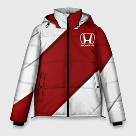 Мужская зимняя куртка 3D с принтом [Honda]   Red sport в Кировске, верх — 100% полиэстер; подкладка — 100% полиэстер; утеплитель — 100% полиэстер | длина ниже бедра, свободный силуэт Оверсайз. Есть воротник-стойка, отстегивающийся капюшон и ветрозащитная планка. 

Боковые карманы с листочкой на кнопках и внутренний карман на молнии. | Тематика изображения на принте: honda | sport | авто | автомобиль | бренд | марка | спорт | хонда