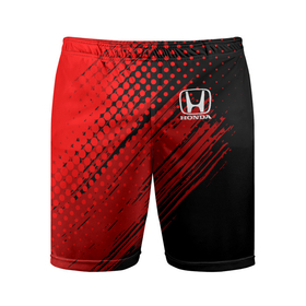 Мужские шорты спортивные с принтом [Honda]   Red texture в Петрозаводске,  |  | honda | sport | авто | автомобиль | бренд | марка | спорт | хонда