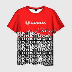 Мужская футболка 3D с принтом [Honda]   Pattern в Петрозаводске, 100% полиэфир | прямой крой, круглый вырез горловины, длина до линии бедер | honda | sport | авто | автомобиль | бренд | марка | спорт | хонда