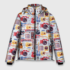 Мужская зимняя куртка 3D с принтом Рок Музыкант в Санкт-Петербурге, верх — 100% полиэстер; подкладка — 100% полиэстер; утеплитель — 100% полиэстер | длина ниже бедра, свободный силуэт Оверсайз. Есть воротник-стойка, отстегивающийся капюшон и ветрозащитная планка. 

Боковые карманы с листочкой на кнопках и внутренний карман на молнии. | anarchy | garage rock | hard rock | heavy metal | metal | music | punk rock | punks not dead | rock music | rocker | rocknroll | thrash metal | анархия | гаражный рок | гитара | гранж | металл | музыка | панк рок | рок музыка | рокер | рокнролл | трэшмета