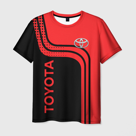 Мужская футболка 3D с принтом TOYOTA. | ТОЙОТА. в Курске, 100% полиэфир | прямой крой, круглый вырез горловины, длина до линии бедер | auto | car | japan | red | sportcar | toyota | авто | автомобиль | красный | машина | тачки | техника | японский