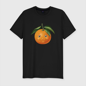 Мужская футболка хлопок Slim с принтом апельсин с улыбкой 01 в Новосибирске, 92% хлопок, 8% лайкра | приталенный силуэт, круглый вырез ворота, длина до линии бедра, короткий рукав | orange | апельсин | желтый | кислый | оранжевый | сладкий | фрукт | цедра | цитрусовый | шкурка | ягода
