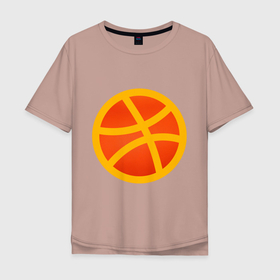Мужская футболка хлопок Oversize с принтом Баскетбольный неоновый мяч , 100% хлопок | свободный крой, круглый ворот, “спинка” длиннее передней части | basketboll | team sport | баскет | баскетбол | баскетболисту | баскетбольный мяч | бол | мяч | мячик