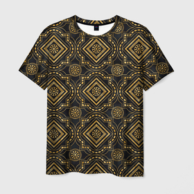 Мужская футболка 3D с принтом Versace classic pattern в Тюмени, 100% полиэфир | прямой крой, круглый вырез горловины, длина до линии бедер | vesace | абстракция | версаче | версачи | классика | строгие узоры | узоры