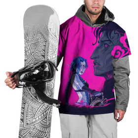 Накидка на куртку 3D с принтом Джинкс и Силко | Arcane в Курске, 100% полиэстер |  | Тематика изображения на принте: arcane | silco | аркейн | джинкс | силко