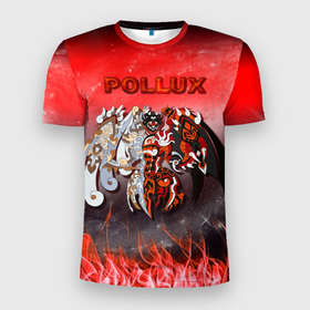 Мужская футболка 3D Slim с принтом Двуликий Близнец в Екатеринбурге, 100% полиэстер с улучшенными характеристиками | приталенный силуэт, круглая горловина, широкие плечи, сужается к линии бедра | близнецы | гороскоп | знак зодиака | зодиак | созвездие