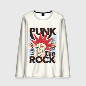 Мужской лонгслив 3D с принтом Punk Rock (Панк) в Екатеринбурге, 100% полиэстер | длинные рукава, круглый вырез горловины, полуприлегающий силуэт | dead kennedys | exploited | fpg | punks not dead | анархия | гаражный рок | гитара | гражданская оборона | гранж | ирокез | король и шут | металл | музыка | наив | панк рок | пурген | рок музыка | рокер | рокнролл