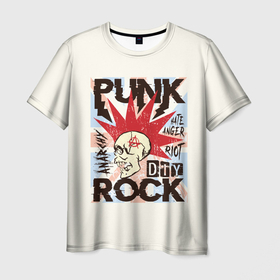 Мужская футболка 3D с принтом Punk Rock (Панк) , 100% полиэфир | прямой крой, круглый вырез горловины, длина до линии бедер | dead kennedys | exploited | fpg | punks not dead | анархия | гаражный рок | гитара | гражданская оборона | гранж | ирокез | король и шут | металл | музыка | наив | панк рок | пурген | рок музыка | рокер | рокнролл