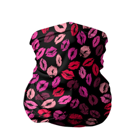 Бандана-труба 3D с принтом Покрытый поцелуями , 100% полиэстер, ткань с особыми свойствами — Activecool | плотность 150‒180 г/м2; хорошо тянется, но сохраняет форму | губы | любовь | отпечаток | паттерн | помада | розовый | романтика | след