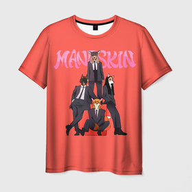 Мужская футболка 3D с принтом Фури Манескин в Тюмени, 100% полиэфир | прямой крой, круглый вырез горловины, длина до линии бедер | alternative | maneskin | moneskin | rock | альтернатива | манескин | монескин | рок | ьфтуылшт