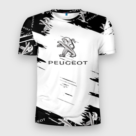 Мужская футболка 3D Slim с принтом Peugeot Auto Бренд. в Тюмени, 100% полиэстер с улучшенными характеристиками | приталенный силуэт, круглая горловина, широкие плечи, сужается к линии бедра | auto | peugeot | авто | автомобиль | бренд | марка | машины | пежо