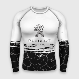 Мужской рашгард 3D с принтом Peugeot: Трещины. ,  |  | Тематика изображения на принте: auto | peugeot | авто | автомобиль | бренд | марка | машины | пежо