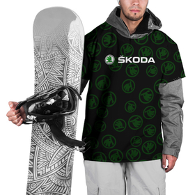 Накидка на куртку 3D с принтом Skoda паттерн логотипов. , 100% полиэстер |  | auto | shkoda | skoda | авто | автомобиль | бренд | марка | шкода