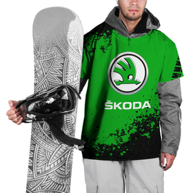 Накидка на куртку 3D с принтом Skoda следы от шин в Белгороде, 100% полиэстер |  | Тематика изображения на принте: auto | shkoda | skoda | авто | автомобиль | бренд | марка | шкода