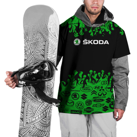 Накидка на куртку 3D с принтом Skoda паттерн логотипов авто , 100% полиэстер |  | auto | shkoda | skoda | авто | автомобиль | бренд | марка | шкода